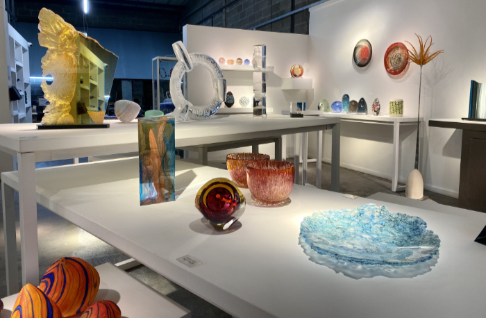 View of glass art at London Glassblowing