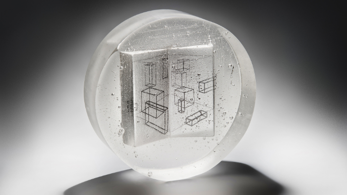 Helen Slater Stokes glass artwork 'Geometric Perspective"