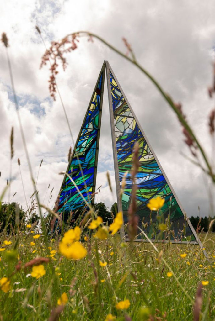 Glass Sails garden sculpture by CGS member Emma Butler-Cole Aiken